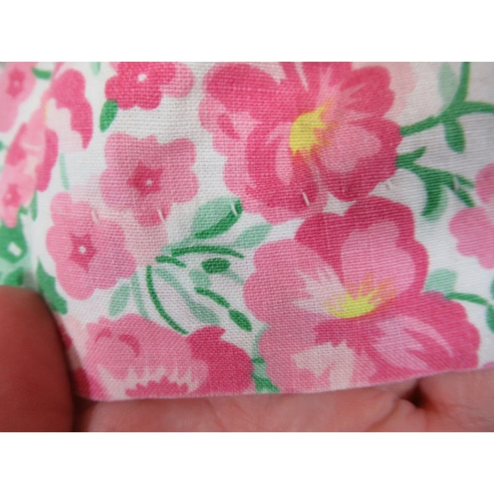 Vintage 90s Y2K OshKosh Pink Floral Pleated Dress Girls 6 Puff Sleeve HEMMED
